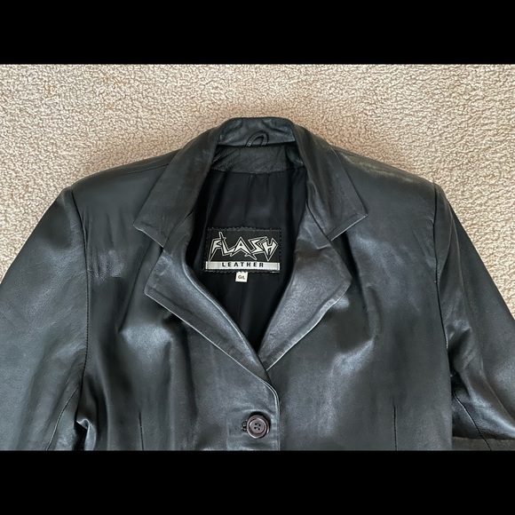 Flash Leather - Black Blazer, lined, Size L - Picture 3 of 3